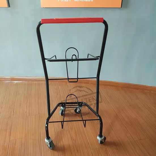 Wheeled Store 2 Tiers Metal Material Shopping Cart with Two Baskets - Image 6