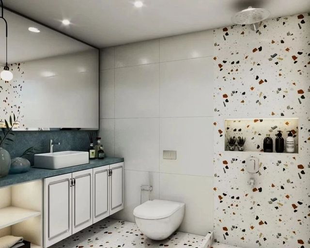 Bathroom Interior Designing Storage Solution Smart Color Palette Soothing Layout Focus Space-efficient Material Quality - Image 2