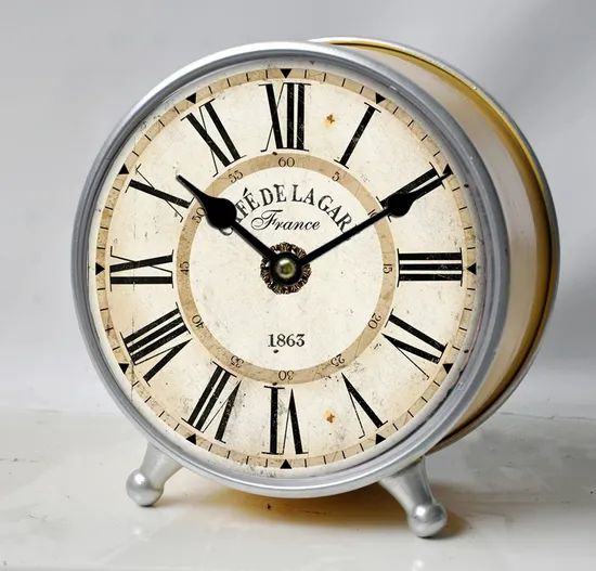 Metal Iron Alarm Home Decor Table Clock Desktop Clocks - Image 2