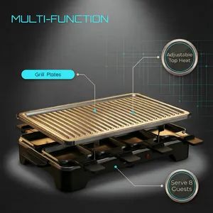 Electric Raclette Grill Griddle for Raclette Mini Pizzas with 8 Pans - Image 4