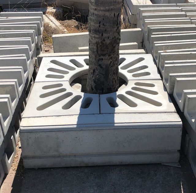 Precast Concrete Tree Surround Brand ACP Color Grey Design Slotted ...