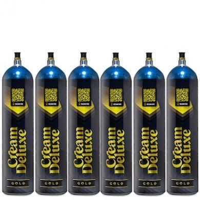 Cream Deluxe Gold 640g Cream Charger Six Pack Width 25 Height 20 Length 35 Purity 99.9% Capacity 640g Pack Size Six-pack - Image 1