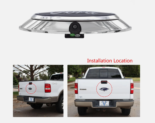 EnruigeOK Chrome Emblem Logo Backup Camera for Ford F150 F250 F350 F450 F550 (2004-2016) - Image 5