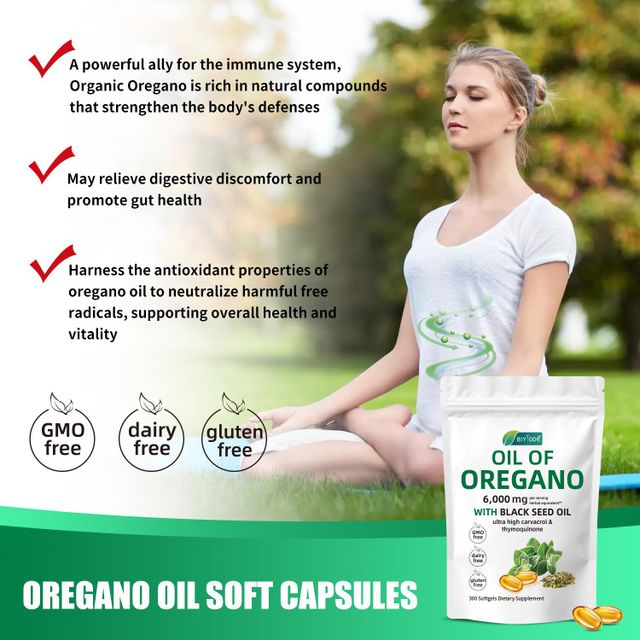 Organic oregano extract high potency herbal supplement black seed oil oregano soft gel capsules immune system digestive seasonal health dietary supplement - Image 5