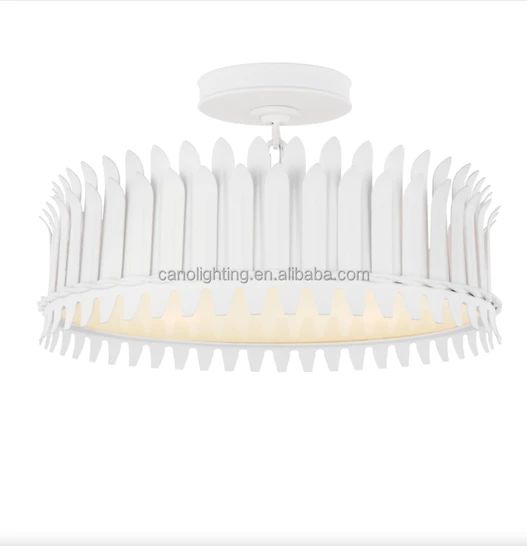 Large Round Hanging Lamp Low Ceilings Modern Glass Brass Chandelier Pendant Light - Image 3