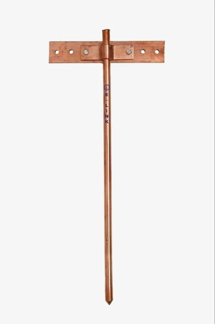 Copper Coated Earthing Rod Brand E-Link Diameter 24mm Finishing Coated Length Of Rod 3 meter Copper Coating 250 micron Tensile Strength 600 - Image 1