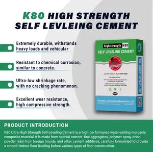 Quick-Dry Self-Leveling Mortar with Pressure Resistance Origin China Model NO. k80 Trademark LanGuan Mixing Ratio 25kg: - Image 2