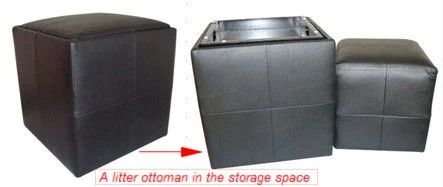 Cube Leather Storage Ottoman - Image 1