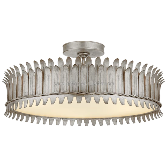 Large Round Hanging Lamp Low Ceilings Modern Glass Brass Chandelier Pendant Light - Image 2