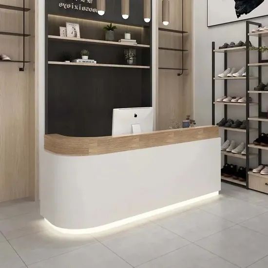 Custom Modern Commercial Barber Shop Front Reception Desk High-End Salon Desk - Image 6