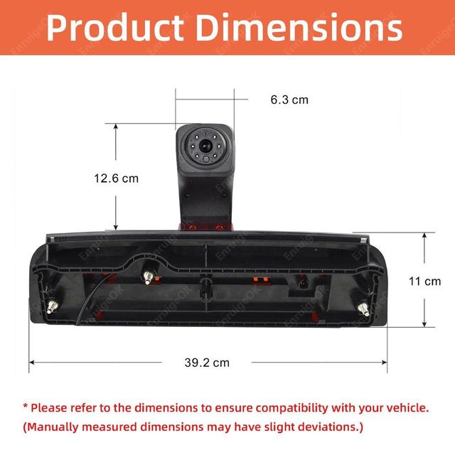 EnruigeOK Rear Brake Light Reverse Camera For Ford Transit Connect 2014-2023 & 7" Monitor - Image 4