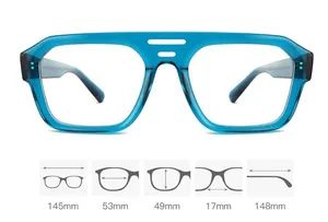 Blue Light Blocker Glasses Men Women Square Thick Frame Computer Glasses - Image 1