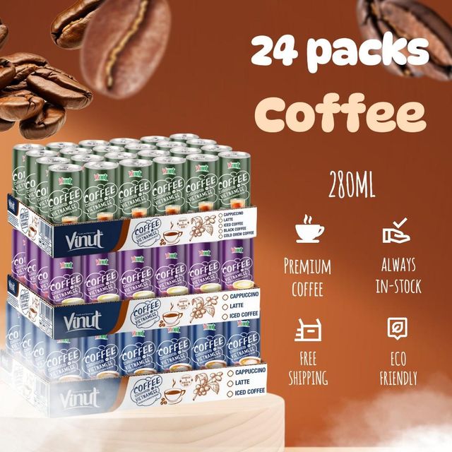 Cold Brew Coffee Drinks VINUT | 280ml 24pack, Ready To Drink, Extra Strong, Smooth, Organic, Free Sample, Wholesale Supplier - Image 4