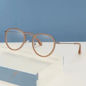 Handmade Classic Design Round Acetate Metal Optical Frames - Image 3