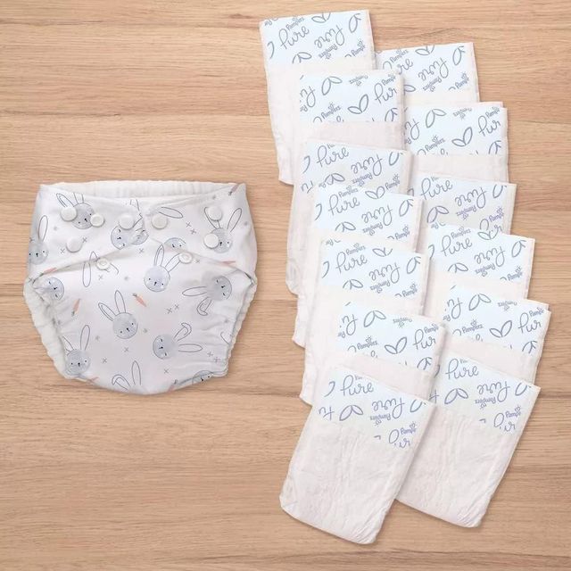 Pampers Hybrid Reusable Diaper Cover Adjustable Washable Leak-Resistant Baby Cloth Diaper - Image 2