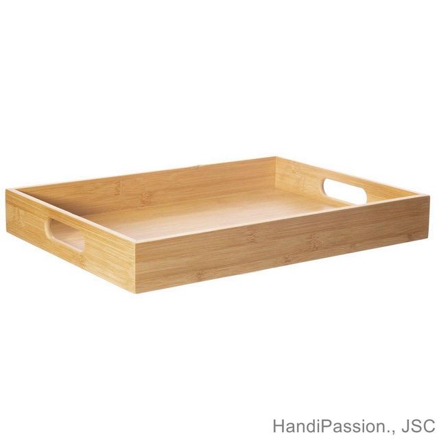 Rectangular Spun Bamboo Serving/ Storage Tray Vietnam Size Customized Material Bamboo Packaging polybag, carton Color Natural Or Customized - Image 1
