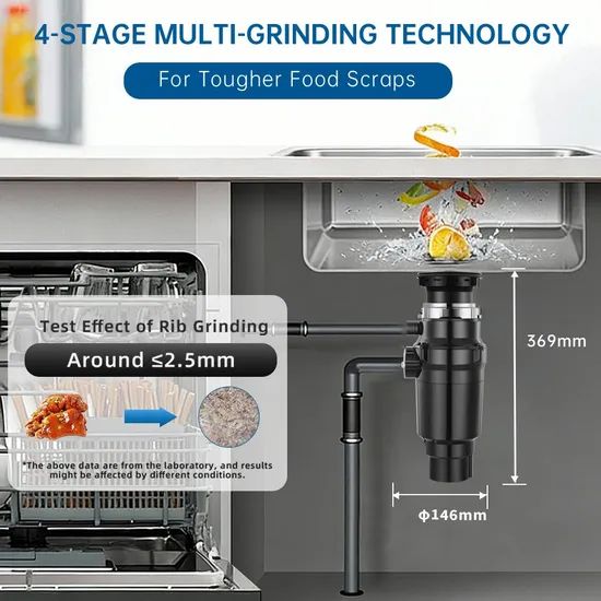 Food Waste Grinder Garbage Disposal Unit Voltage 220V Capacity 1000mL Input Power 390W Horse Power 1/2HP Feature - Image 2