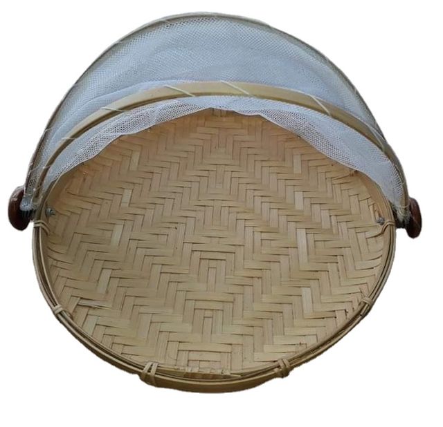 Vietnam handicraft wicker rattan basket - Bamboo Woven Round Basket Tray Rustic for storage fruit food container home party - Image 3