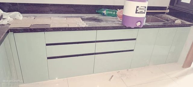 Acrylic Modular Kitchen Appearance German Material Aluminium Finish Type Polished Kitchen Design U-Shape Maintainence Dry - Image 1