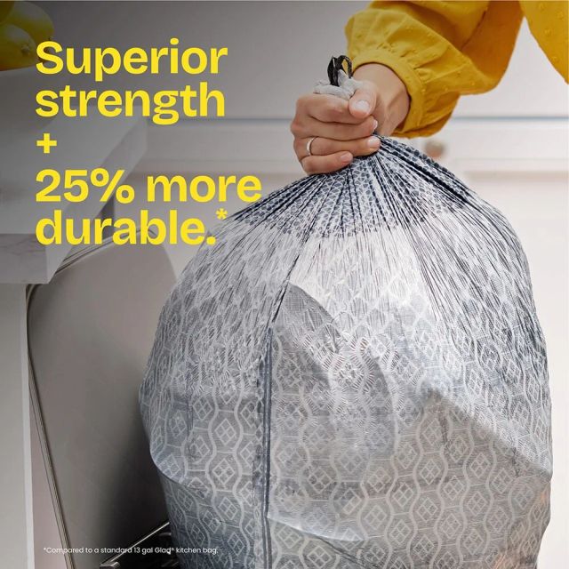 Glad Tall Kitchen Garbage Bags Strong Drawstring Disposable Waste Bags - Image 3
