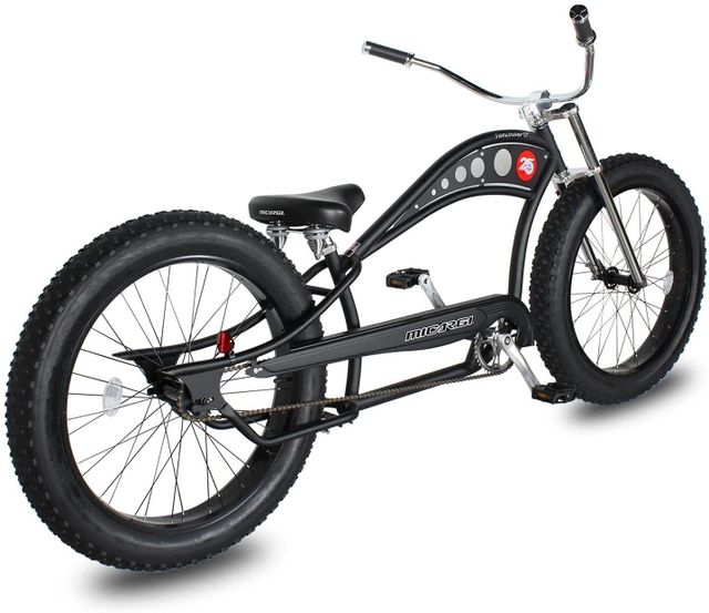 26" Chopper Fat Tires Bike Coaster Brake Stretch Cruiser Matte Black Bicycle - Image 1