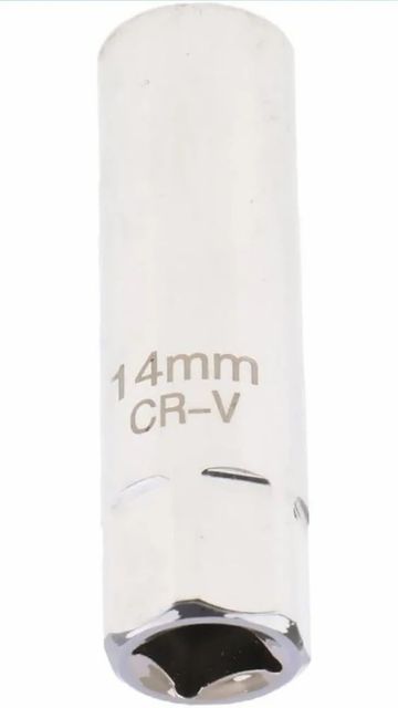 14 mm plug socket Size 3/8x14mm length Approx. 6.3cm/2.48 Material Chrome vanadium - Image 2