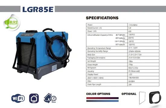 Rotomolding 85 Pints Lgr Air Drying Flood Restoration Dehumidifiers - Image 6