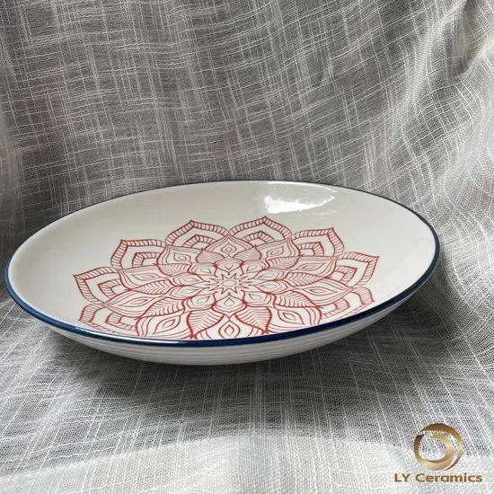 12 75 Rice Pasta Fuirt Plate Soup Bowl Healthly Pad Printing Porcelain Ceramic Kitchenware Tableware - Image 2