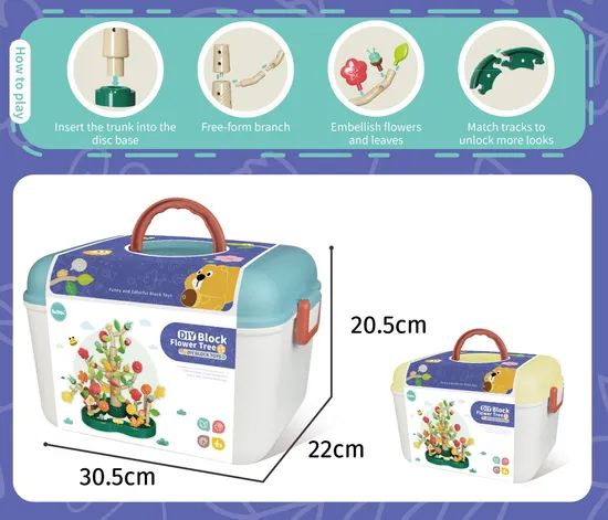 Early Educational Plastic Dly Stacking Toys Flower Tree Building Block - Image 6