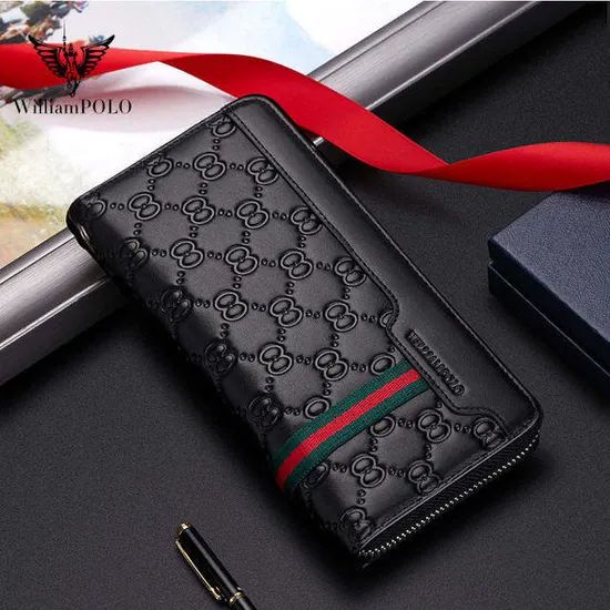 Luxury Designer Wallet Fashionable Leather Long Wallets for Men - Image 3
