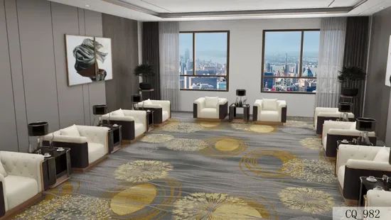 Wall to Wall Commercial Use Custom Pattern Design Axminster Floor Red Carpet for Reception Room - Image 6
