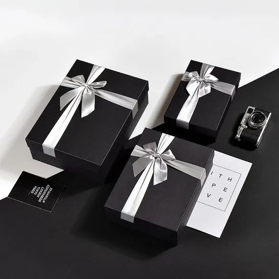 Luxury Custom Logo Big Size Cardboard Gift Wedding Packaging Paper Box with Ribbon Bow - Image 2