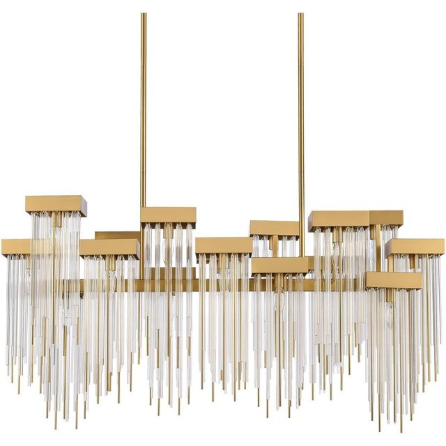 Zeev Lighting Dining Kitchen Room Waterfall Chandelier Aged Brass - Image 4