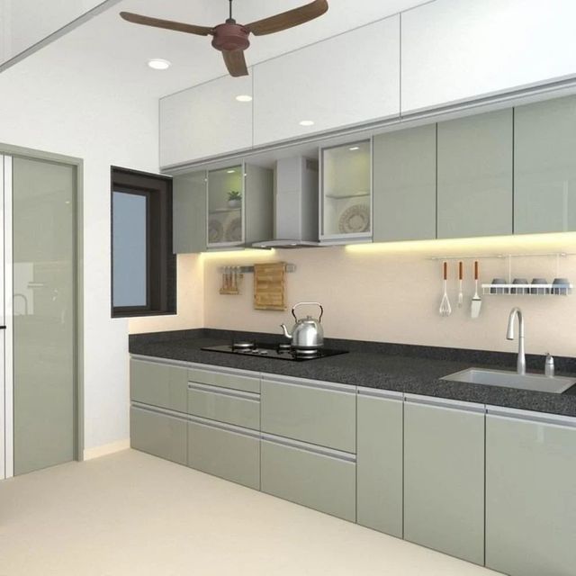 Glossy Acrylic Glass Kitchen Shutter Position Interior Finish Type Glossy Surface Finish Glossy Surface Appearance - Image 1