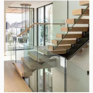 Customized Floating Staircase Invisible Stringer Straight Stairs - Image 2
