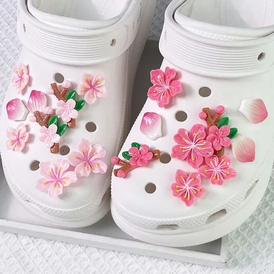 Cute Quality Flower Set DIY Croc Charms Shoe Decorations Style Flower Origin China Model NO. S-139 Trademark Custom HS Code - Image 1