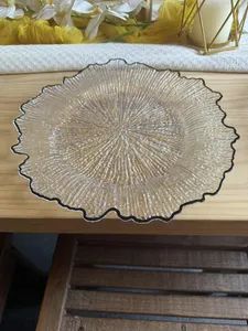 PP Material Dark Black Rim Transparent Underplate Disposable Plastic Table Decoration Charger Plate - Image 5