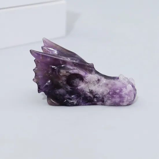 2.5 Inch Wholesale Natural Reiki Crystal Gemstone Hand Carved Folk Crafts Healing Crystal Stones Amethyst Dragon Skulls - Image 3