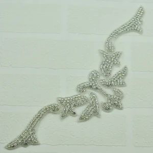 Fashion Beaded Rhinestone Applique Rhinestone Neckline Shoulder Patch Wedding Accessories - Image 1