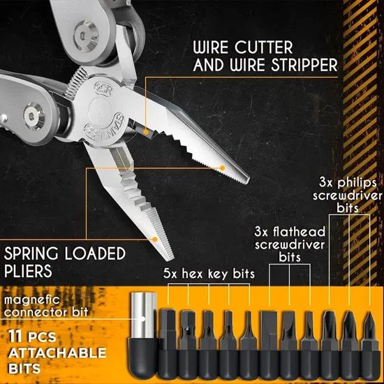24 in 1 Multi Functional Universal Diagonal Pliers Hardware Wire Cutters Professional Electrician Anti Slip Durable Repair Tools - Image 3