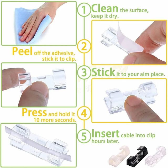 Plastic Transparent 20 pcs CORD WIRE CABLE CLIPS Size 4 mm Color Transparent Clip Material Plastic Material BPA Free - Image 6