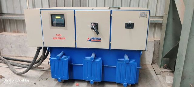 Three Phase Servo Voltage Stabilizer Brand AMTAC Phase Three Phase Mounting Type Floor Cooling Type Oil cooled Waveform Distortion - Image 2