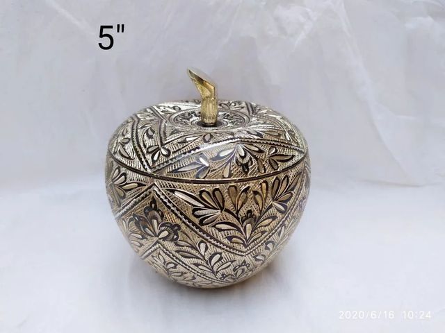 Size/Diameter: 6 Inch Designer Apple Brass Bowl Size/Diameter 6 - Image 1
