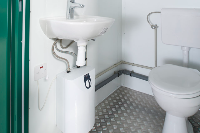 1+1 Double Mains Toilet 8Ft x 5Ft (Green) Cabins For Sale - Image 3