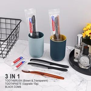 Toothbrush, Comb, Toothpaste, Hotel Amenities Set for Travel Style 3 in 1 Handle PP, PS Trademark E&O Function Clean Model NO. - Image 2