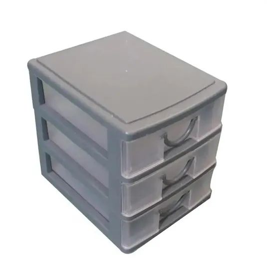 Plastic Three-Layer Storage Box Desktop Divider Boxes Three Drawers Plastic Storage - Image 1
