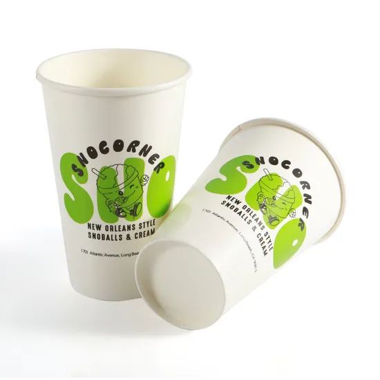 Eco Friendly Embossed Paper Cups Bio Degradable Disposable Hot Cold Drinks Coffee Cups - Image 3