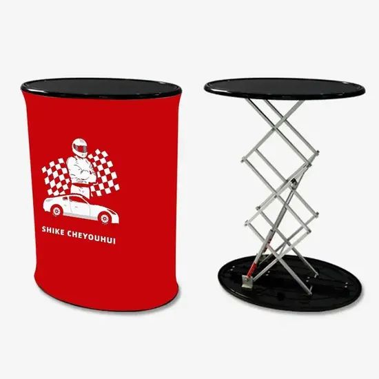 Free Design Portable Trade Show Display Promotion Tables Lockable Aluminum Frame Seg Fabric LED Light Advertising Store Counter - Image 3