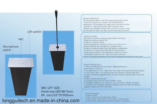 Paperless Office Equipment Microphone Mount Origin China Trademark LGT HS Code 8529909090 Model NO. LGT-MI C2 Material Aluminium - Image 2