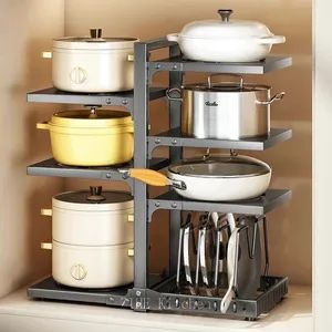 Kitchen 304 Stainless Steel Pot Rack Multi Layer Kitchen Supplies Appliances Storage - Image 2